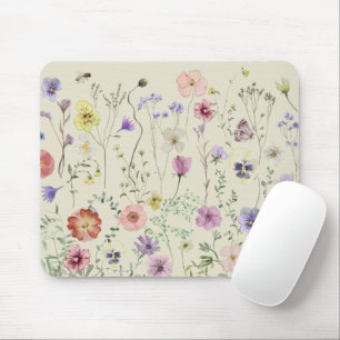 Wildblume Weibliche Wasserfarben Sommer Mousepad