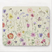 Wildblume Weibliche Wasserfarben Sommer Mousepad (Vorne)