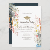 Wildblume Weidentrockener Abschluss Einladung (Vorne/Hinten)