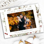 Wildblume Weihnachten Liebe Frieden Freude Foto<br><div class="desc">Diese boho Liebe Peace Joy Ferienkarte besticht durch eine stilvolle Mischung aus böhmischer Eleganz und festlichem Beifall. Delikate Wildblume Illustrationen und moderne Typografie schaffen einen einzigartigen und fröhlichen Urlaubssalon. Ideal,  um mit einer Touch von Natur inspiriert Charme herzliche Wünsche zu erfüllen.</div>