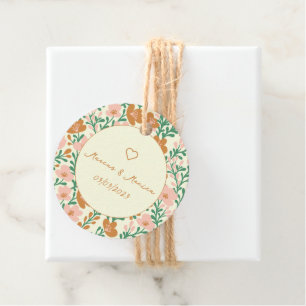 Wildblume Weinreben Rosa Grün Elegante Hochzeit na Geschenkanhänger