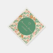 Wildblume Weinreben Rosa Grün Elegante Hochzeit na Serviette (Ecke)