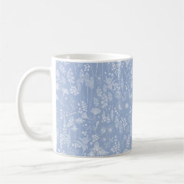 Wildblume Weiß auf blaue Kaffee Tasse