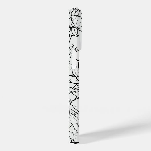 Wildblume Weiß und Schwarz Personalisiert Case-Mate iPhone Hülle (Rückseite / Rechts)