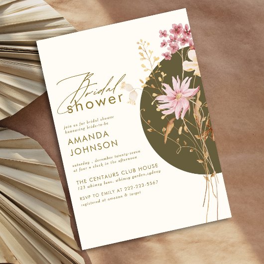 Wildblume Whimsical Boho Elegantes Brautparty Einladung