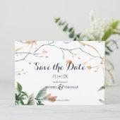 Wildblume Whimsical Boho Greenerity Wedding Save The Date (Stehend Vorderseite)