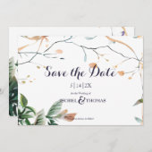 Wildblume Whimsical Boho Greenerity Wedding Save The Date (Vorne/Hinten)