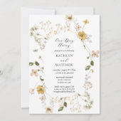 Wildblume Whimsical Boho Moderne einen Tag weg Einladung (Vorderseite)