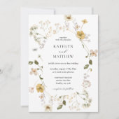 Wildblume Whimsical Boho Moderne Kranzhochzeit Einladung (Vorderseite)