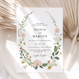 Wildblume Whimsical Elegante Hochzeit Einladung