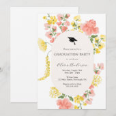 Wildblume Whimsical Floral Graduation Party Einladung (Vorne/Hinten)