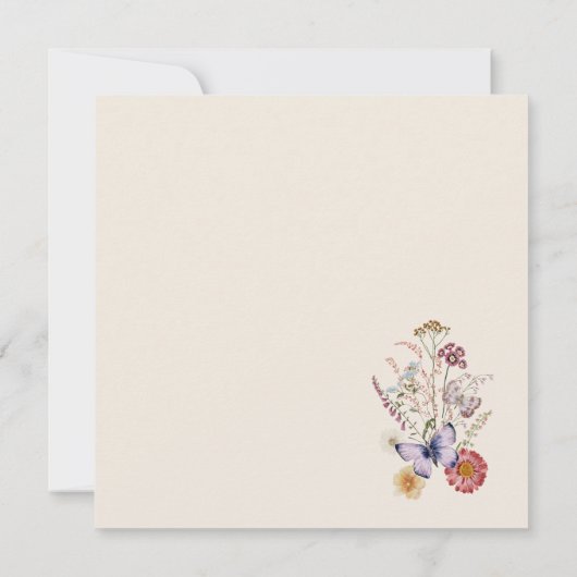 Wildblume Whimsical Garden Baby in Bloom Einladung (Rückseite)