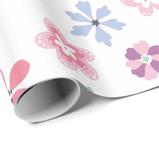 Wildblume Whimsy Floral Pattern Geschenkpapier (Rolleneckpunkt)