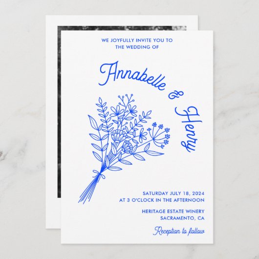 Wildblume Whimsy Series Einladung zur Hochzeit (Vorne/Hinten)