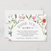 Wildblume White Floral Baby Dusche Danke Karte (Vorderseite)