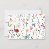 Wildblume White Floral Baby Dusche Danke Karte (Rückseite)