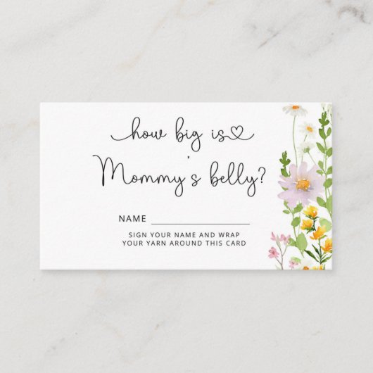 Wildblume, wie groß die Bauchschutzkarte von Mama Begleitkarte (Vorderseite)