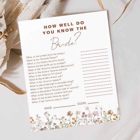 Wildblume Wie gut kennen Sie die Braut?