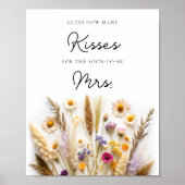 Wildblume Wie viele Kisses Brautparty Game Poster (Vorne)