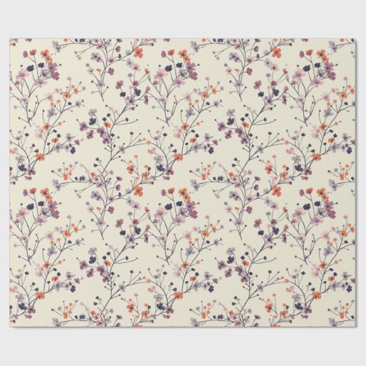 Wildblume Wiese, Aquarellboho Wilde Blume, vorher Geschenkpapier (Flach)