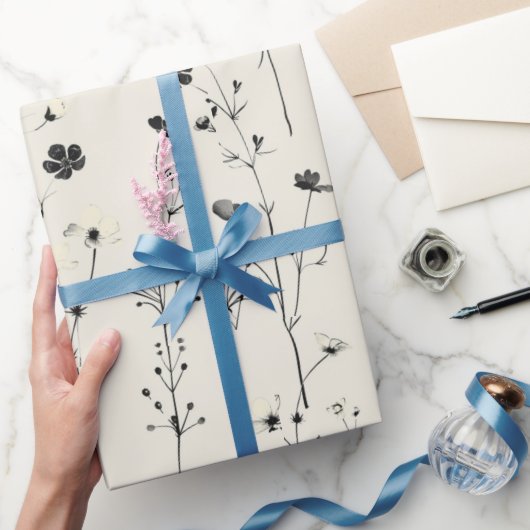 Wildblume Wiese, Aquarellboho Wilde Blume, vorher Geschenkpapier (Schenken)