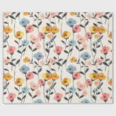 Wildblume Wiese, Aquarellboho Wilde Blume, vorher Geschenkpapier (Flach)