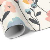 Wildblume Wiese, Aquarellboho Wilde Blume, vorher Geschenkpapier (Rolleneckpunkt)