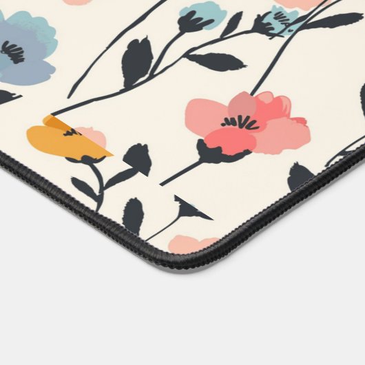 Wildblume Wiese, Aquarellboho Wilde Blume, vorher Schreibtischunterlage (Ecke)