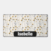 Wildblume Wiese, Aquarellboho Wilde Blume, vorher Schreibtischunterlage (Vorderseite)