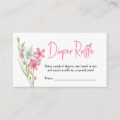 Wildblume Wiese Baby Duschdusche Windeln Raffel Begleitkarte (Vorderseite)