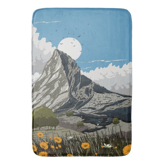 Wildblume Wiese Badematte (Vorderseite Vertikal)