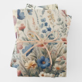 Wildblume Wiese Beige Hintergrund Geschenkpapier Set (Beispiel)