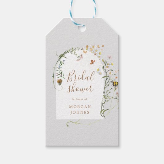 Wildblume Wiese Blumengeschenk-Tags Geschenkanhänger (Vorderseite)