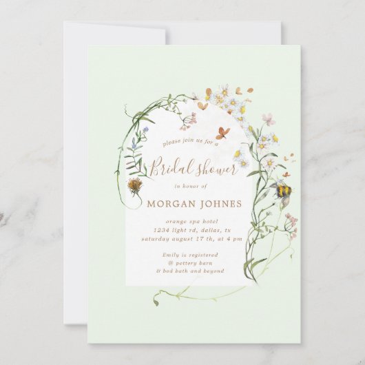 Wildblume Wiese Blumenladen Einladung (Vorderseite)