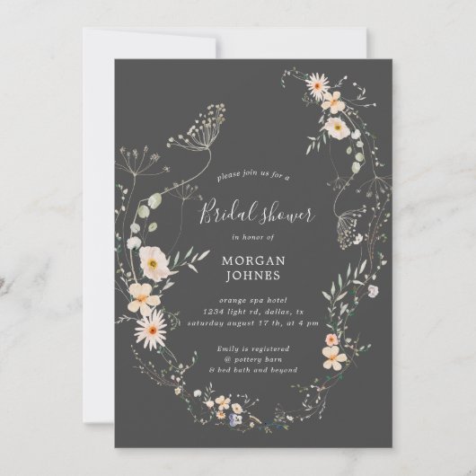 Wildblume Wiese Blumenladen Einladung (Vorderseite)