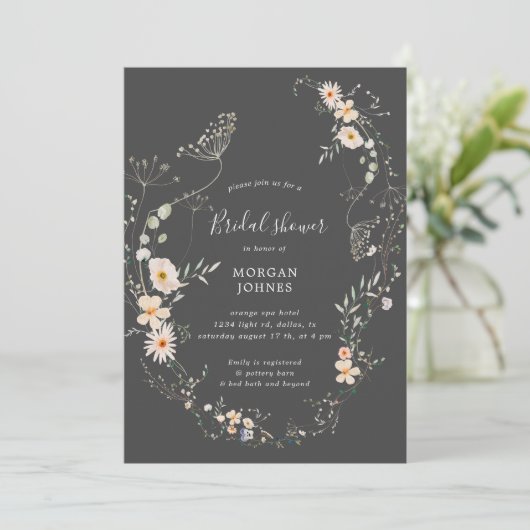 Wildblume Wiese Blumenladen Einladung (Stehend Vorderseite)