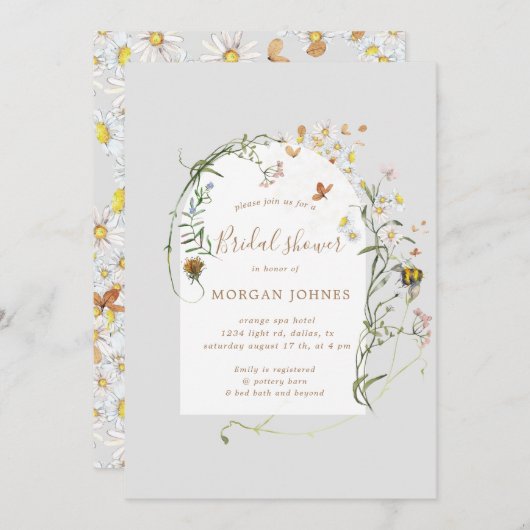 Wildblume Wiese Blumenladen Einladung (Vorne/Hinten)