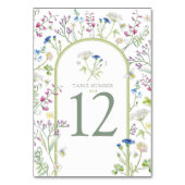 Wildblume Wiese Blumenstrauß Kunst Hochzeit Tischnummer (Rückseite)