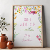 Wildblume Wiese Brunch mit Bride Welcome Poster