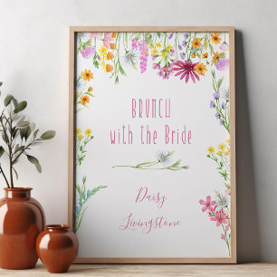 Wildblume Wiese Brunch mit Bride Welcome Poster