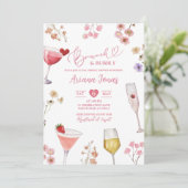 Wildblume Wiese Brunch und Bubbly Brautparty Einladung (Stehend Vorderseite)