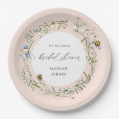 Wildblume Wiese elegante Brautparty-Papierplatte Pappteller (Vorderseite)