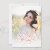 Wildblume Wiese Flora Abschluss Einladung (Rückseite)