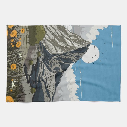 Wildblume Wiese Geschirrtuch (Horizontal)