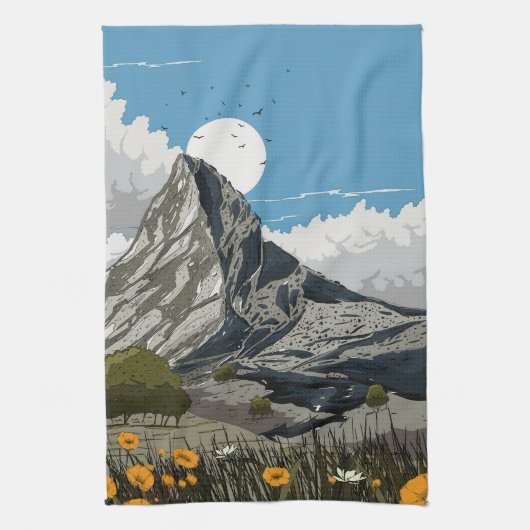 Wildblume Wiese Geschirrtuch (Vertikal)