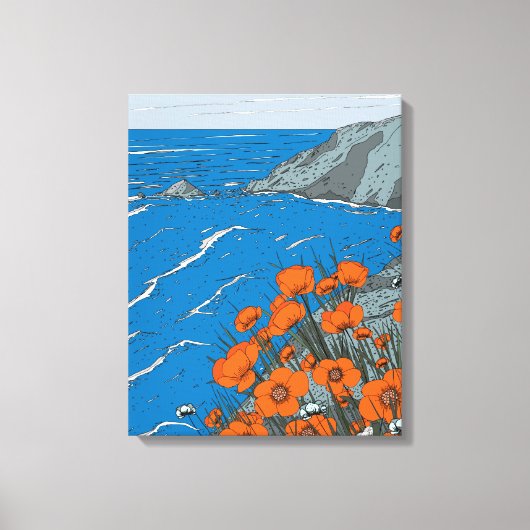Wildblume Wiese Landschaft Leinwanddruck (Vorderseite)