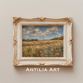 Wildblume Wiese Landschaft Malerei Impressionismus Poster