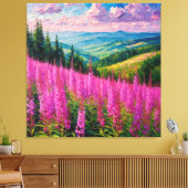 Wildblume Wiese mit Bergwelt Leinwanddruck (Insitu (Wohnzimmer))