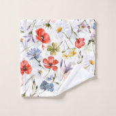 Wildblume Wiese mit Pflücken Badhandtuch Set (Waschlappen)