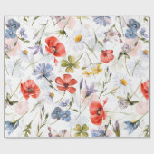 Wildblume Wiese mit Pflücken Geschenkpapier (Flach)